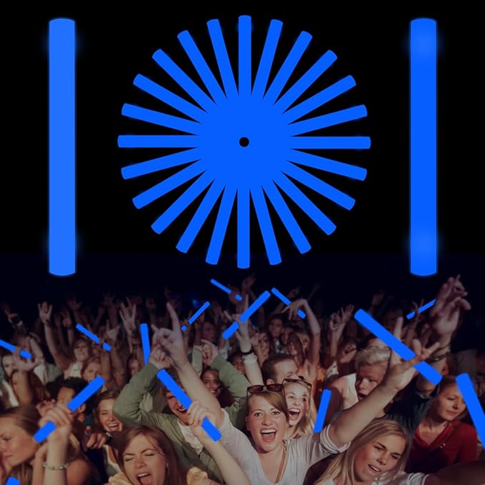 Blue Glow Foam Wands, 36 Pcs Giant LED Light Up Sticks 3 Modes Flashing Baton Wands Party Supplies for July 4th, Raves,Concert,Birthday, Halloween,Sporting Events