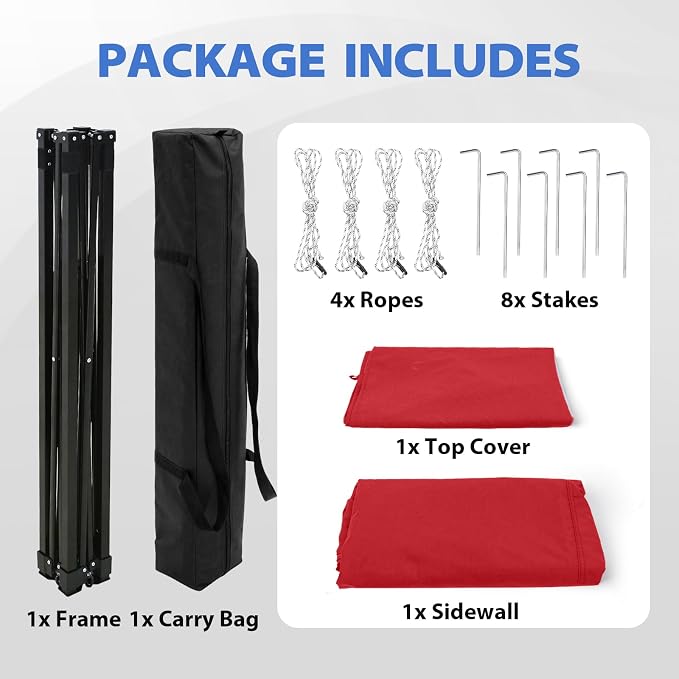 EAGLE PEAK 4x4 Pop Up Changing Tent, Flat Top Changing Room, Red | Portable, Privacy Tent, Pool Cabana, Dressing Room, Shower & Toilet Use, Opaque Fabric, Instant Setup, Photoshoots, Camping
