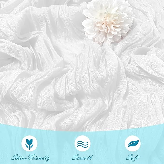 30 Pack White Cheesecloth Table Runner 17 x 108 inch Cheese Cloth Table Runners 9ft White Table Runner Rustic Romantic Sheer Gauze Runner for Wedding Party Baby Shower Table Decoration
