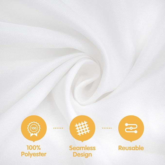 BRILLMAX 8 Pack White Tablecloths 60 x 126 Inch for 8ft Rectangle Tables - 150 GSM Polyester Fabric, 15" Standard Drop, Water, Stain & Wrinkle Resistant Cloth Cover for Wedding Banquet Dining Buffet
