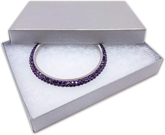 TheDisplayGuys - 25-Pack #53 Kraft Paper Cardboard Gift Boxes/Jewelry Cases w. Cotton Padding & Lid - Pearl Grey - (5.4" x 3.9" x 1.0")