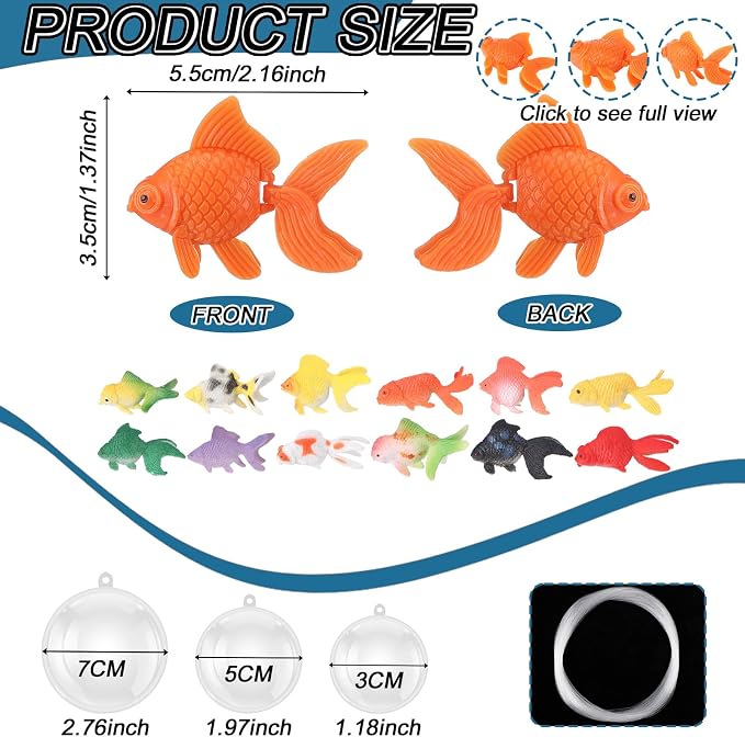 Soulchen 53 Pcs Under The Sea Party Decorations 30 Bubble Hanging Decor Ornament 3 Sizes with 22 Floating Plastic Fish and Line Mermaid Birthday Decor for Summer Beach Ocean Party Supplies