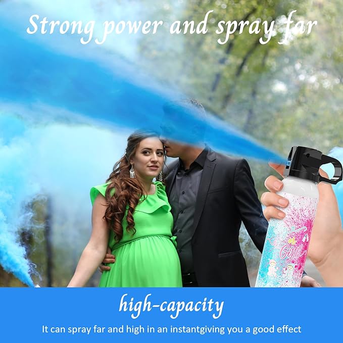 Large Gender Reveal Fire Extinguisher: 2 Packs Gender Reveal Ideas Only for Baby Boy with 100% Biodegragable for Gender Reveal Decorations - (Blue)