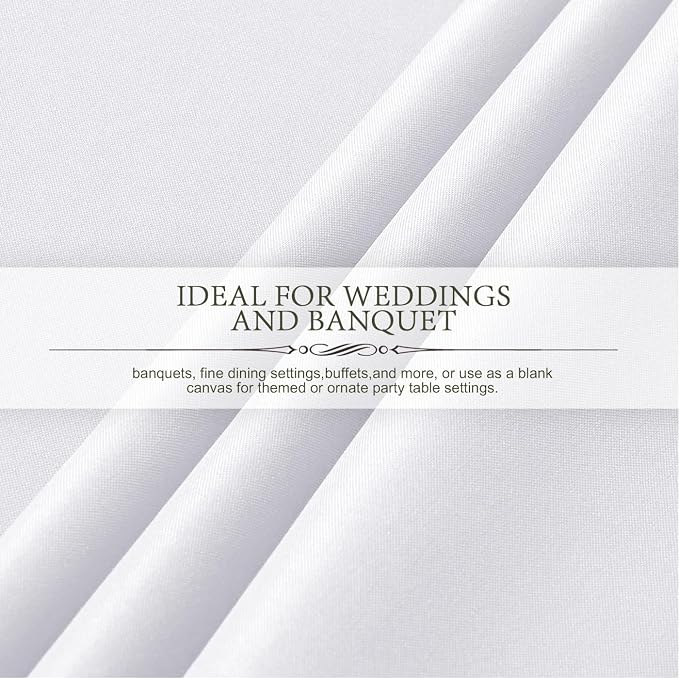 10 Pack White Table Cloth Rectangle 60 x 102 Inch, Rectangle Tablecloth for 6ft Tables, Stain and Wrinkle Resistant Polyester Washable Fabric Tablecloth for Wedding Banquet, Restaurant, Parties