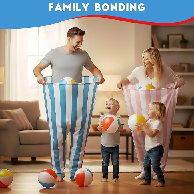 Granny Pants Outdoor Game,Giant Oversized Granny Funny Pants Set with Bouncy Balls & Pump for Family Reunion Party Field Game