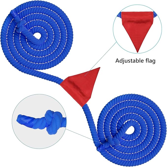 Tug of a War Rope for Kids and Adult, Tag o War Ropes with Flag for Outdoor, Outside Carnival, Lawn, Field, Team Building Game, Safety Cord for School and Church, Blue 45FT