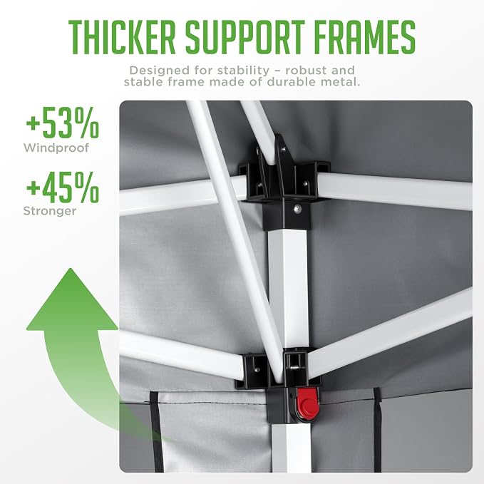 Upgraded 18% Thicker 420D Fabric Tearproof 10x10 Pop Up Canopy Tent with 4 Side Wall, 3 Steps Easy Setup, Durable Steel Truss, Outdoor Sun Shade for Events, Parties, Camping Durable Steel Truss