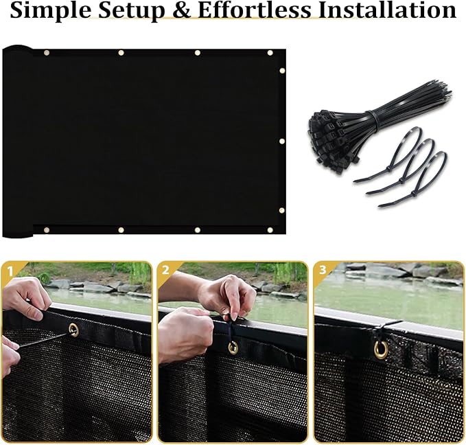 Shade&Beyond 6'x9' Black Privacy Screen Fence Cover 170 GSM Fencing Mesh Fence Panel for Wall Garden Yard Backyard Indoor Outdoor Home Decoration