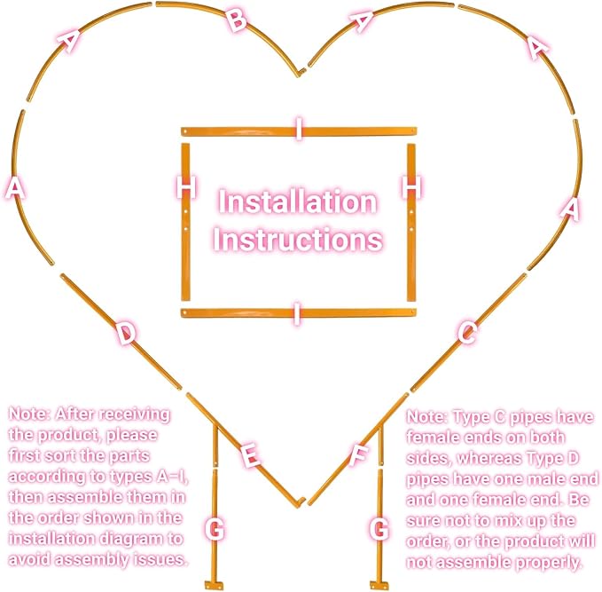 6.7FT Heart Arch Stand for Proposal, Metal Balloon Arch Frame for Wedding Valentine's Day Engagement Birthday Party Baby Shower Decorations (Gold)