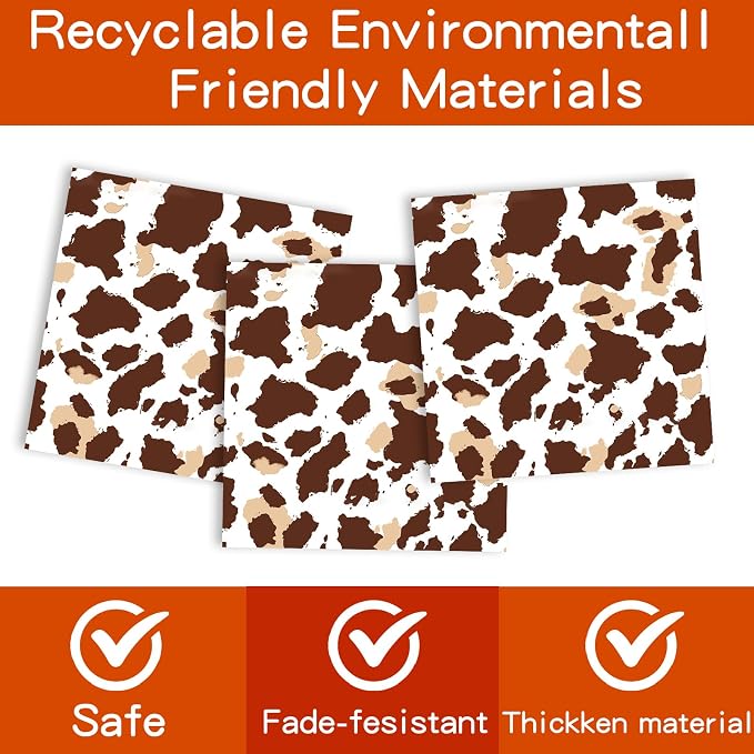 159pcs Brown Cow Birthday Decorations Include Tableware Set, Banner, Hanging, Tablecloth, Cupcake Topper, Centerpiece, for Western Farm Animals Kids Birthday Baby Shower, Serves 20
