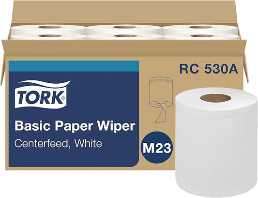 Tork Centerfeed Hand Towel White M23, One-at-a-time Dispensing, 6 x 530 Towels, RC530