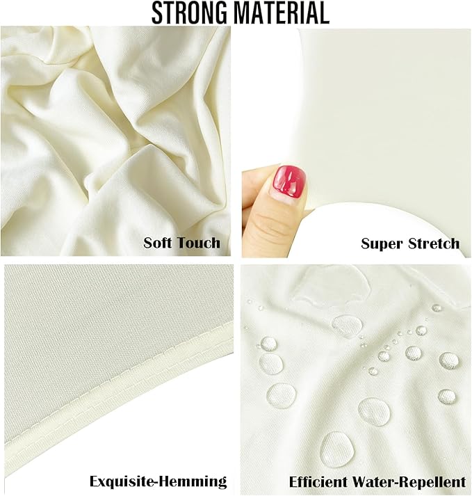 40PCS Stretch Spandex Folding Waterproof Chair Covers,Universal Fitted Chair Cover Protector for Wedding Party Banquet Holidays Celebration Decoration(Ivory)
