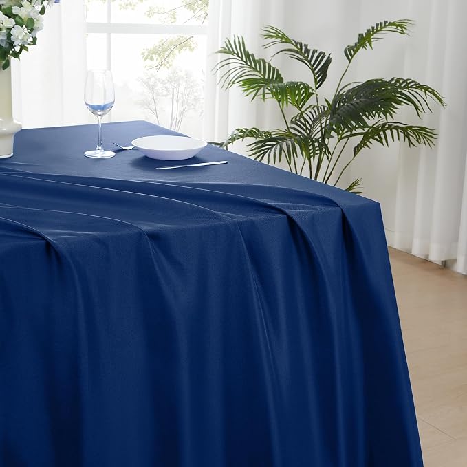 Rectangle Tablecloths 90x132 Inch 6 Pack Navy Blue Tablecloth for 6ft Washable Decorative Linen Polyester Table Cloths for 8ft Dining Table Banquets Buffet Parties and Wedding