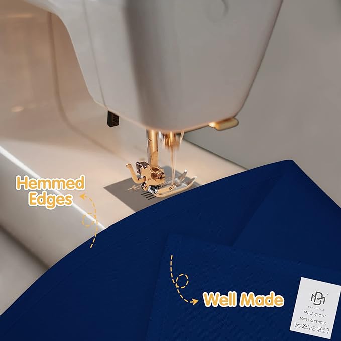 BRILLMAX 8 Pack Navy Blue Tablecloths 60 x 102 Inch for 6ft Rectangle Tables - 150 GSM Polyester Fabric, 15" Standard Drop, Water, Stain & Wrinkle Resistant Cloth Cover for Wedding Dining Buffet