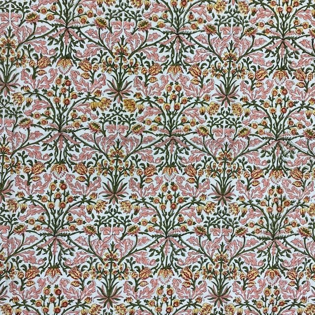 Ridhi Round Tablecloth Hand Block Print 100% Cotton Reusable Sassy Salmon and Emerald Green 132 Inch Table Cover Decorative Everyday Use for Dining, Home, Farmhouse Gift for Spring, Mother's Day