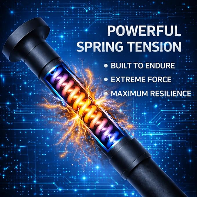 Jilron Tension Curtain Rods No Drill Adjustable Room Divider, Tension Rod for Room Separator and Partition Room Dividers, Easy Installation for Bedroom & Apartment (Black - W35-100 × H43-120 in)