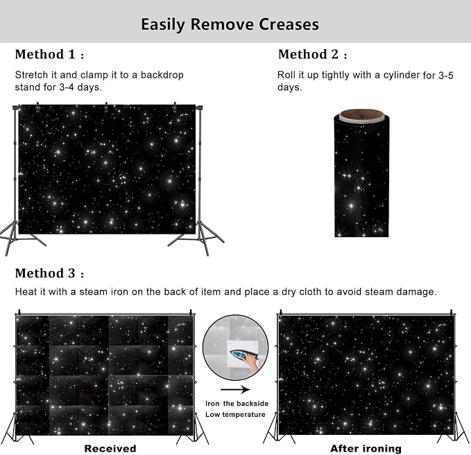 YongFoto Night Sky Stars Backdrop 10x6.5ft Universe Space Starry Galaxy Stars Photography Background Birthday Wedding Baby Shower Party Banner Decorations Photo Studio Booth Props Portrait Photoshoot