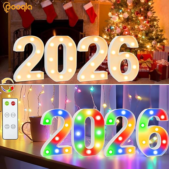 Pooqla 13th Birthday Decoration for Girls Boys, Decorative LED Light Up Numbers, Marquee Numbers 13 Sign for Party Backdrop 13th Wedding Anniversary Decor Gift, Warm White and Colorful Number 13
