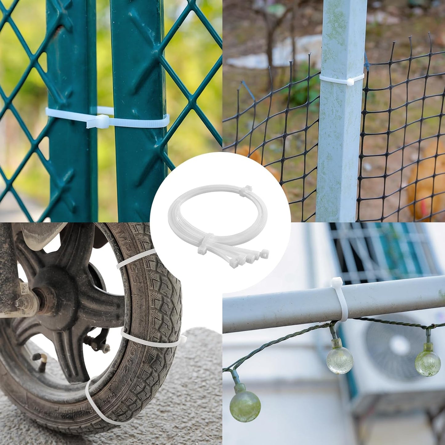 18 Inch Zip Ties Double Sided Toothed,120 LBS Tensile Strength Heavy Duty Cable Wire Ties With Self-Locking Adjustable More Durable Nylon Tie Wraps for Indoor Outdoor White（100 Pack）