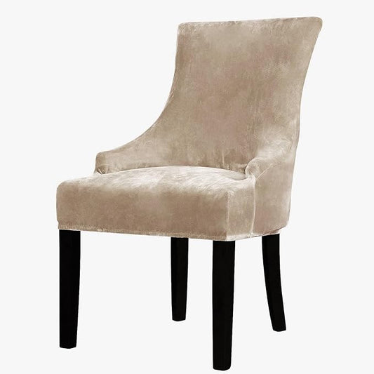Lellen Stretch Wingback Side Chair Slipcover - Wingback Chair Seat Covers Arm Chair Protector Cover for Dining Room Banquet Home Decor (Taupe, 1PC)