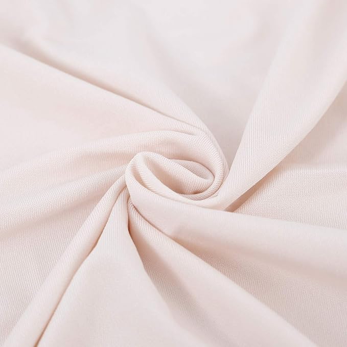 Peomeise 12pcs Stretch Spandex Chair Cover for Wedding Party Dining Banquet Event (Blush Pink, 12)