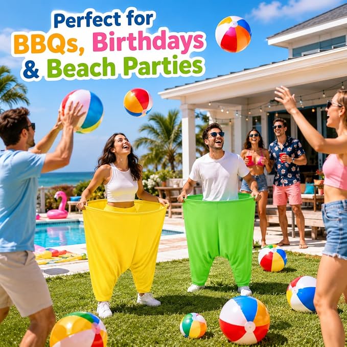 Granny Pants Yard Game,Giant Pants Outdoor Game,Oversized Pants Tossing Game with 24 Bouncy Balls and 4 Pumps Backyard & Outdoor Group Games for Family & Friends Gatherings