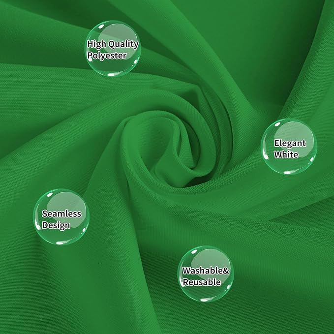 10 Pack Green Tablecloth 60 x 126 Inch Green Table Cloth for 8 Foot Rectangle Tables Washable Polyester Fabric Table Cloth Rectangle for Parties Wedding Banquet