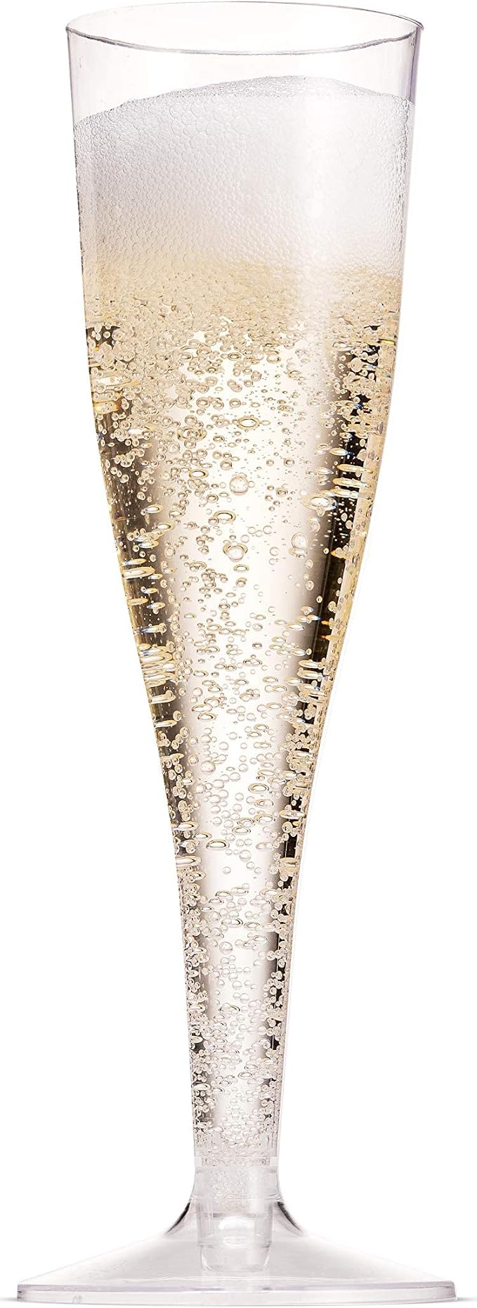 Munfix 100 Plastic Champagne Flutes - 5 Oz Disposable Clear Champagne Glasses for Parties, Mimosa Bar, Events, Wedding and Shower Party Supplies - Toasting Cocktail Cups