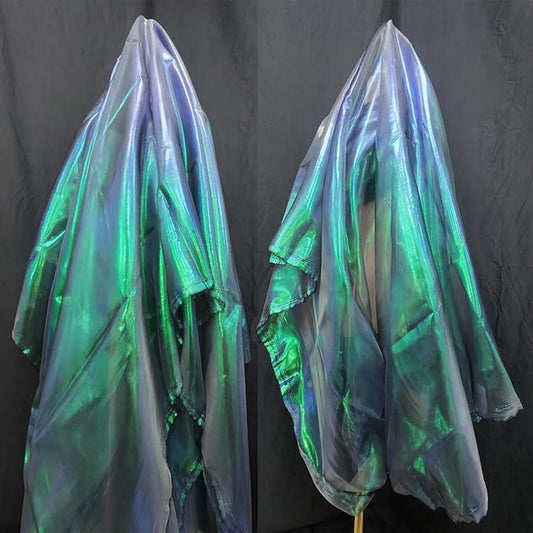3.3 Yards Blackish Green Iridescent Organza Fabric - 59" Wide | Sheer Shiny Organza for Wedding Decorations, Party Supplies, Fairy Costumes, Doll Clothes, Craft & Sewing Projects