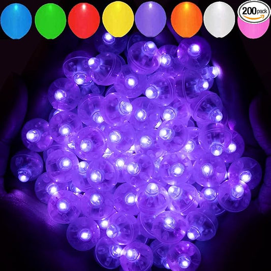 Aogist 200pcs Purple Balloon Light,Long Standby Time Waterproof Mini Ball Light,Round LED Flash Lamp for Paper Lantern Balloon Party,Wedding,Birthday,Festival,New Year and Christmas Decorative