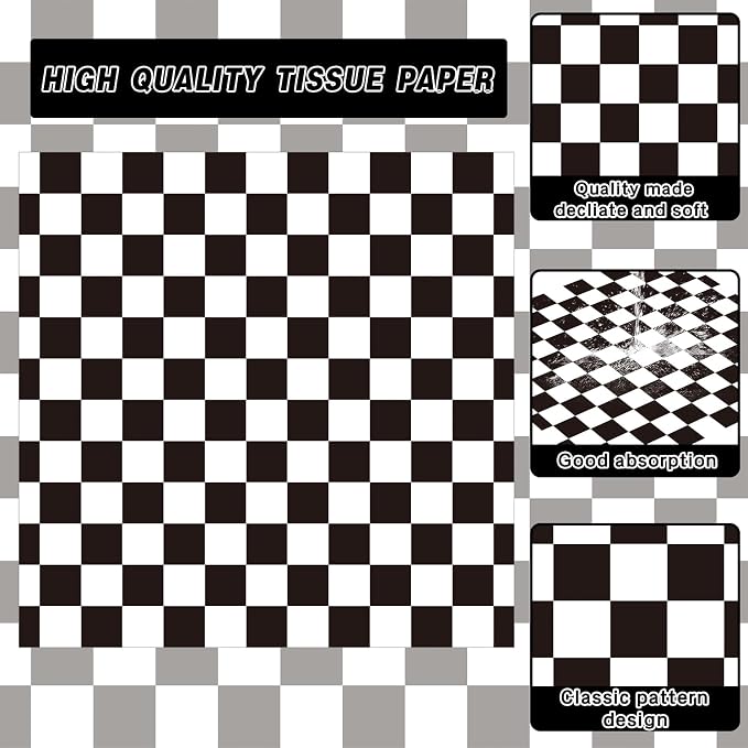 170 Pcs Race Car Party Plates and Napkins Sets, Black and White Checkered Birthday Decorations Tableware, Racing Sports Themed Dinnerware for Kids Boys Birthday Baby Shower Home Decor, Serves 24