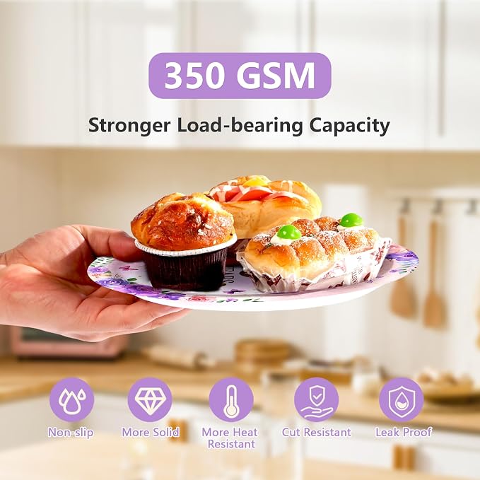 96Pcs 80th Birthday Party Decoration Purple Floral Butterfly Plates and Napkins 80 Years Loved Tableware Set for 1946 Woman 80 Year Old Mom Grandma Birthday Party Supplies Serves 24