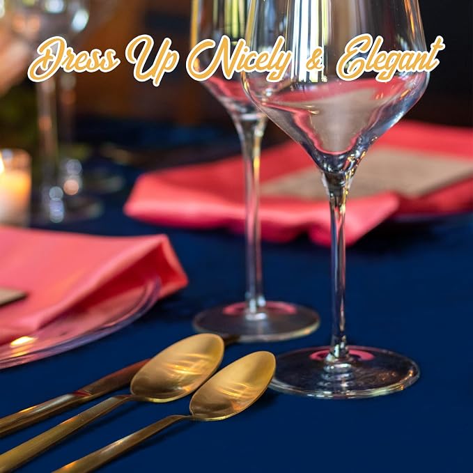 BRILLMAX 4 Pack Navy Blue Round Tablecloths 108 Inch for 48” Tables - 150 GSM Polyester Fabric, Floor Length Drop, Water, Stain & Wrinkle Resistant Cloth Cover for Wedding Reception Banquet Dining