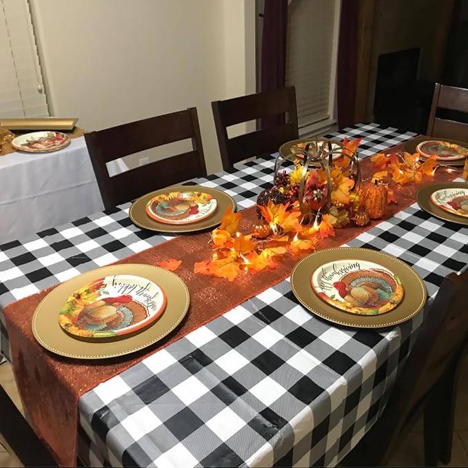 2 Pack Orange Sequin Table Runner 12 x 108 Inch - High Density Sparkly Glitter Table Runners for Thanksgiving Dinner, Halloween Party, Birthday Party, Shimmering Orange Decor