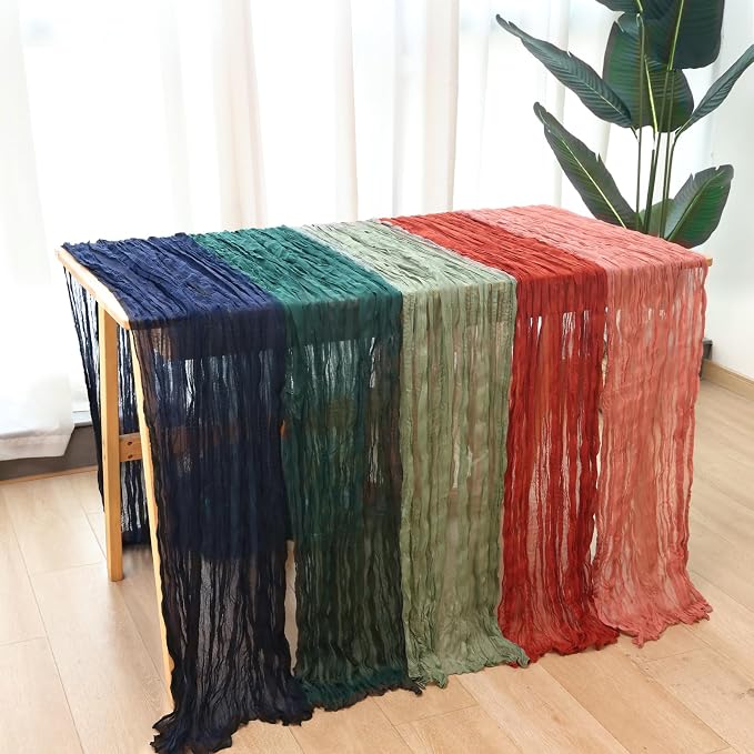 3 Pack Navy Blue Cheesecloth Table Runner 120 Inch 10FT Cheese Cloth Runners for Independence Day, Coastal Style, Retro Decoration, Graduation Decorations