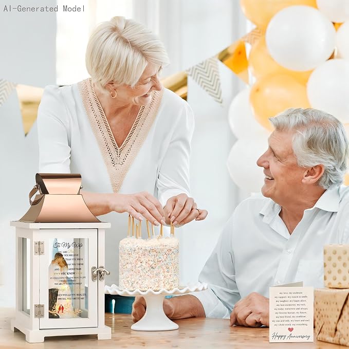 Birthday Gift for Wife Lantern with Couple Figurine, Birthday Gift for Her, Romantic Wife Gift from Husband, Christmas Valentine's for Her