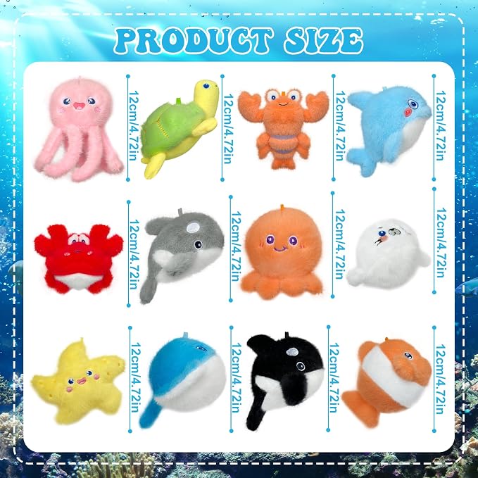 37 Pcs Adopt a Pet Sea Animal Party Favors Include 12 Mini Plush Sea Shark Animals 12 Sea Animals Boxes 12 Adoption Cards 1 Adopt Signboard for Sea Animal Summer Party Pet Adoption Party
