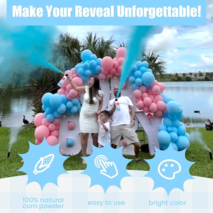 Gender Reveal Fire Extinguisher Large Blue Pink Smoke for Gender Reveal Party Decorations 2Pack Gender Reveal Extinguisher Color with Biodegradable Powder for Baby Gender Reveal Ideas