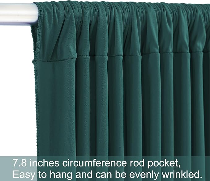 4 Panels Hunter Green Backdrop Curtains for Wedding Party Wrinkle Free Backdrops Curtain Drapes Fabric Decorations Photo Back Drop Cloth for Baby Shower Photography Stage Reception 20ft(W) x 12ft(H)