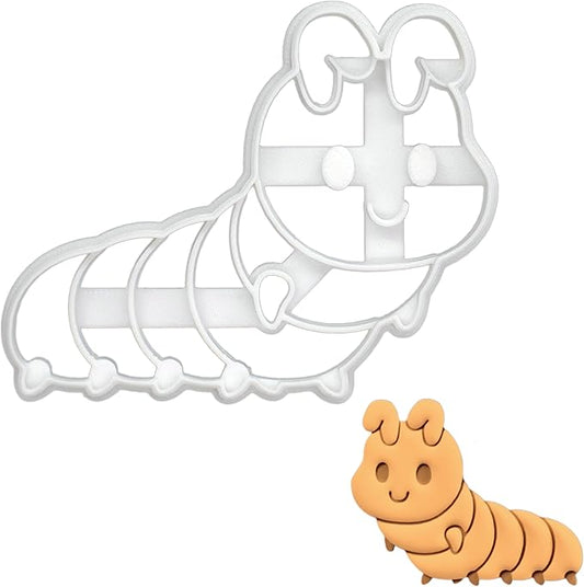 BAKERLOGY Cute Caterpillar Cookie Cutter - Detailed Biscuit Cutter Design for Baking and Crafts, ideal on fondant, dough, clay