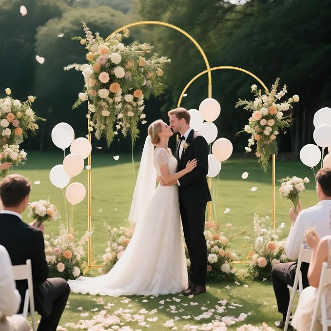 Metal Arch Backdrop Stand, 7.2FT+6FT Wedding Arch Stand, Set of 2 Backdrop Arch Stand, Metal Arch Stand for Valentines Day,Wedding Ceremony Birthday Party Baby Shower Graduation Ceremony Decoration