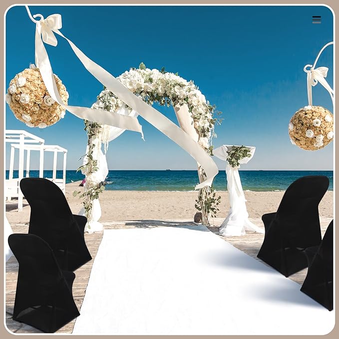 Newwiee 100 Pcs Spandex Chair Covers Bulk - Stretch Folding Flat Front Fitted Universal Chair Protector Pack Removable Washable for Wedding Party Dining Banquet Event (Black)