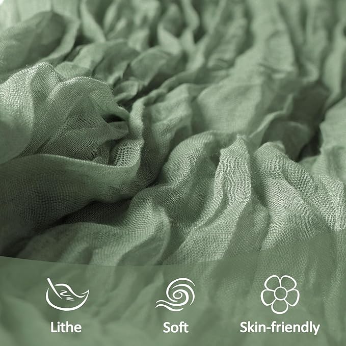 12 Pack Sage Green Cheesecloth Table Runner 10Ft Spring Gauze Cheese Cloth Table Runner 35x120 Inch Boho Sheer Rustic Fabric for Party Decor Baby Shower Wedding Decorations