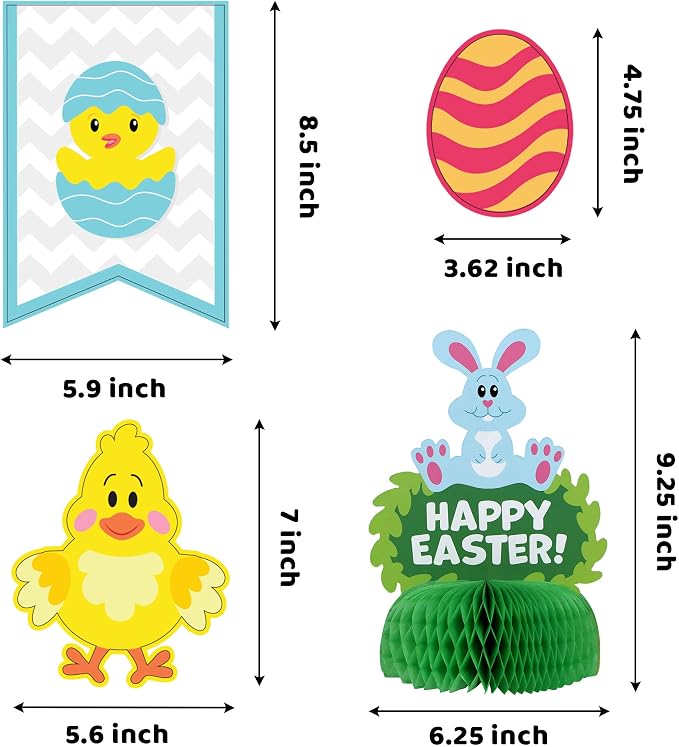 JOYIN 31 PCS Easter Decorations Spring Decor Egg Bunny Foil Swirl Party Hanging Decoration Huge Value Kit for Easter Home Themed Party