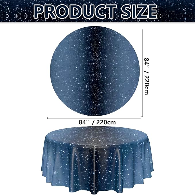 9 Pcs Galaxy Tablecloths, 84 x 84 ''Space Explore Theme Plastic Table Cloth Disposable Use for Kids Outer Space Stars Theme Birthday Decorations