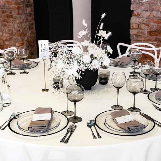 YMHPRIDE 6 Pack Round Tablecloth Ivory Tablecloths 90 Inch Polyester Round Table Cloth,Ivory Tablecloth Round 90 inch Washable Fabric Table Covers for Wedding,Party,Dining,Banquet