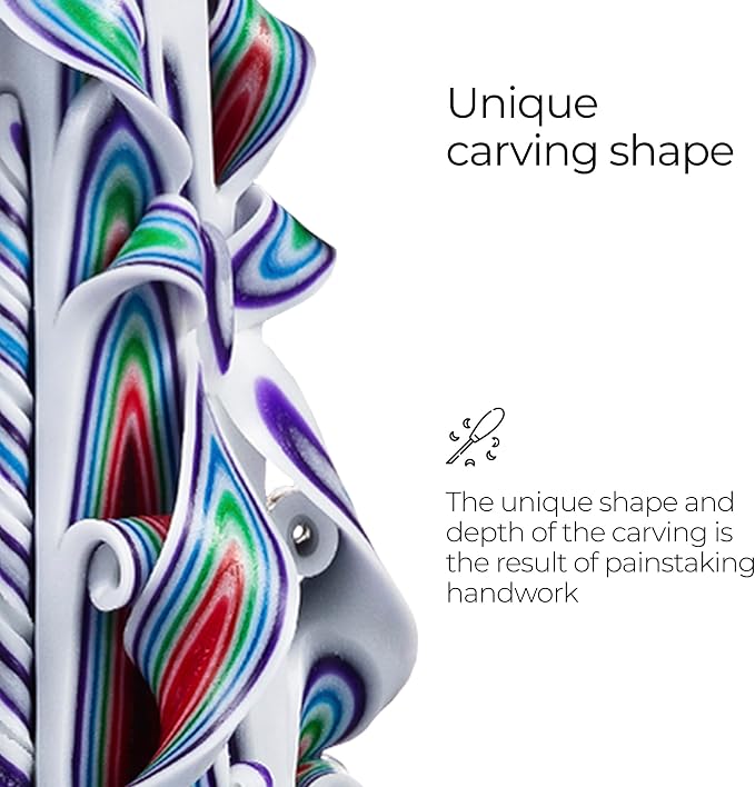 Carved Candles - Handmade Decorative Large Candle – Tall Long Burning Cute Spiral Candle for Women – for Home Decor, Cozy Cottage Core Gift - Christmas Gift for Mom - Polar Star