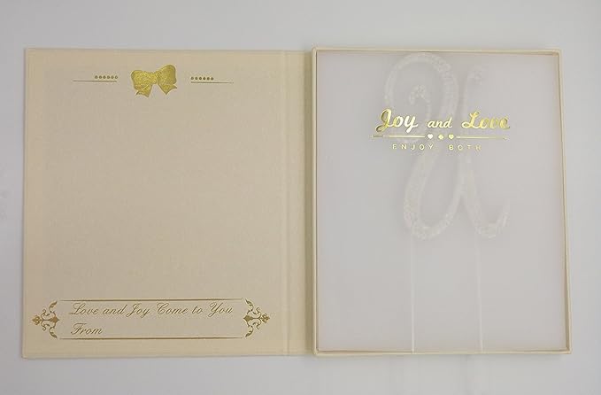 LOVENJOY Gift-Boxed 3" Silver Rhinestone Initial U Letter Cake Topper