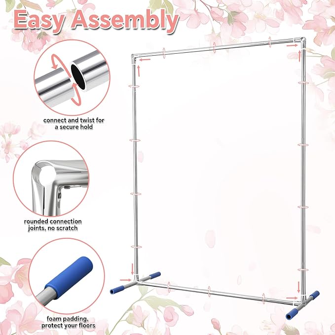 Wedding Arch Stand, 7x4FT Arch for Wedding Ceremony, Square Backdrop Metal Stand Frame Heavy Duty for Party, Garden, Anniversary, Baby Shower, Outdoor, Indoor, Rectangle Archway for Balloon Decoration