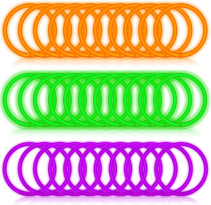 240 Glow Sticks Bulk Party Favor Pack - Halloween Glow in the Dark 8" Necklaces and Bracelets With Connector - Neon for Adult Christmas Birthday Party